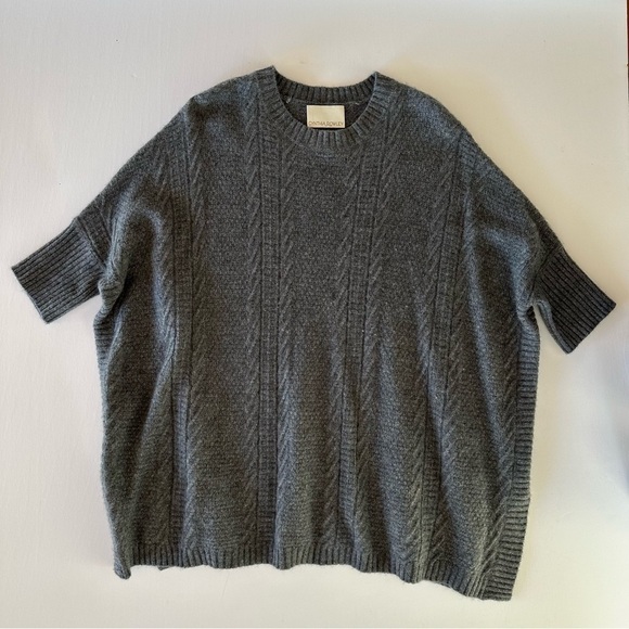 Cynthia Rowley Cashmere Gray Sweater Oversized Short Sleeve XS/S - Picture 9 of 15